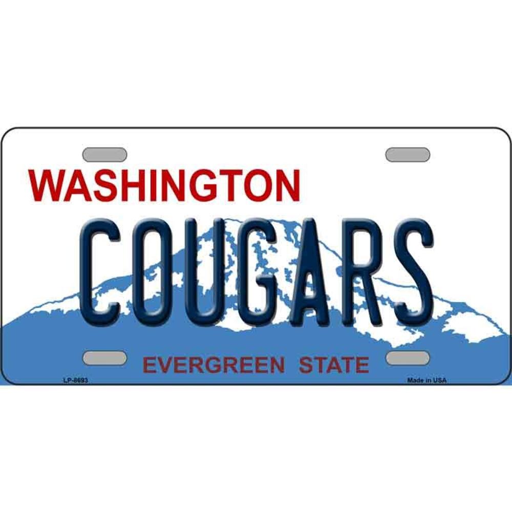 Washington State Cougars License Plate Tag Metal Retro Sign Retro Bar New
